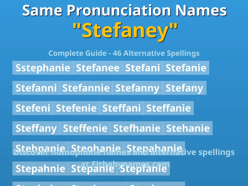 Infographic: Stefaney same pronunciation names, similar names, and homophone names