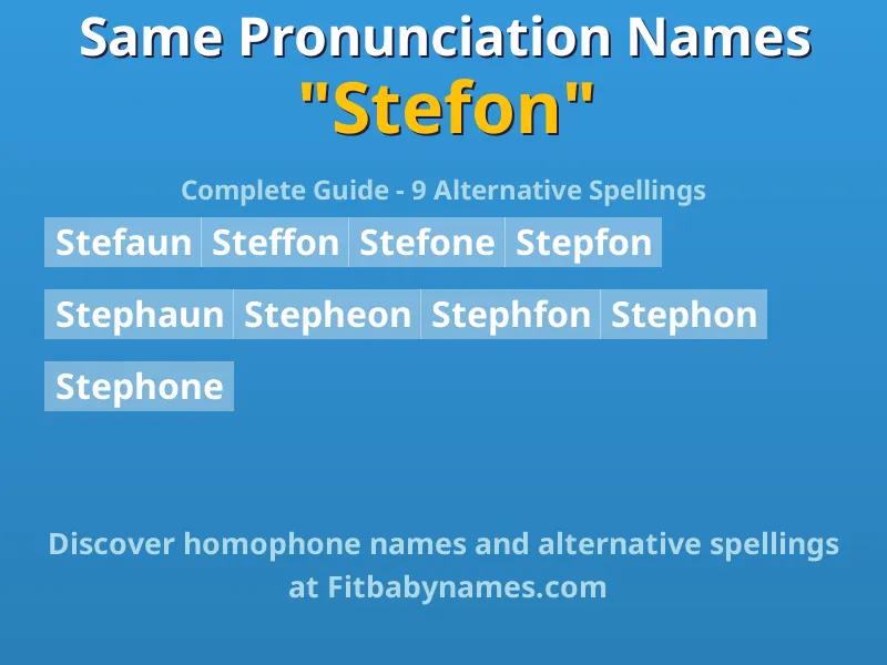 Infographic: Stefon same pronunciation names, similar names, and homophone names