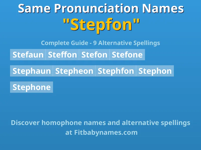 Infographic: Stepfon same pronunciation names, similar names, and homophone names
