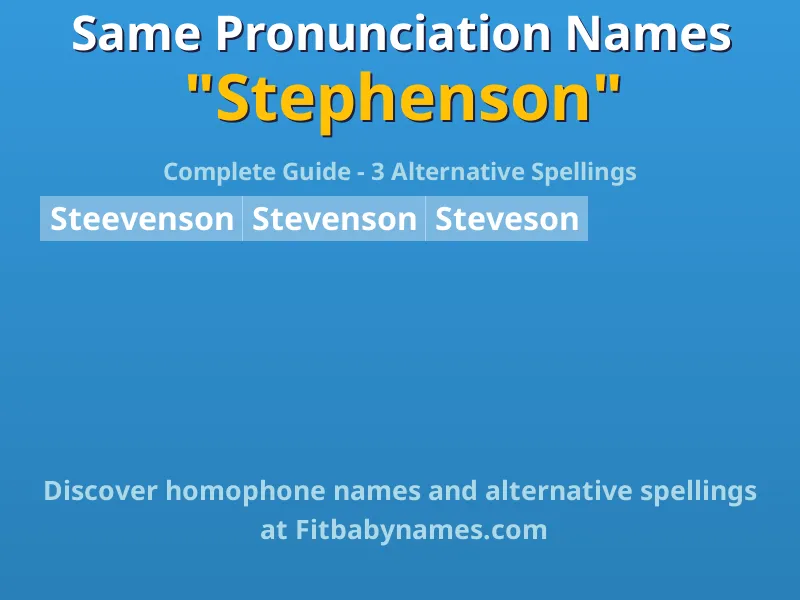 Infographic: Stephenson same pronunciation names, similar names, and homophone names