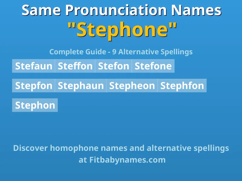 Infographic: Stephone same pronunciation names, similar names, and homophone names