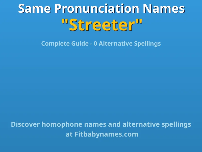 Infographic: Streeter same pronunciation names, similar names, and homophone names