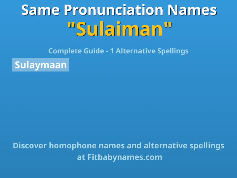 Infographic: Sulaiman same pronunciation names, similar names, and homophone names