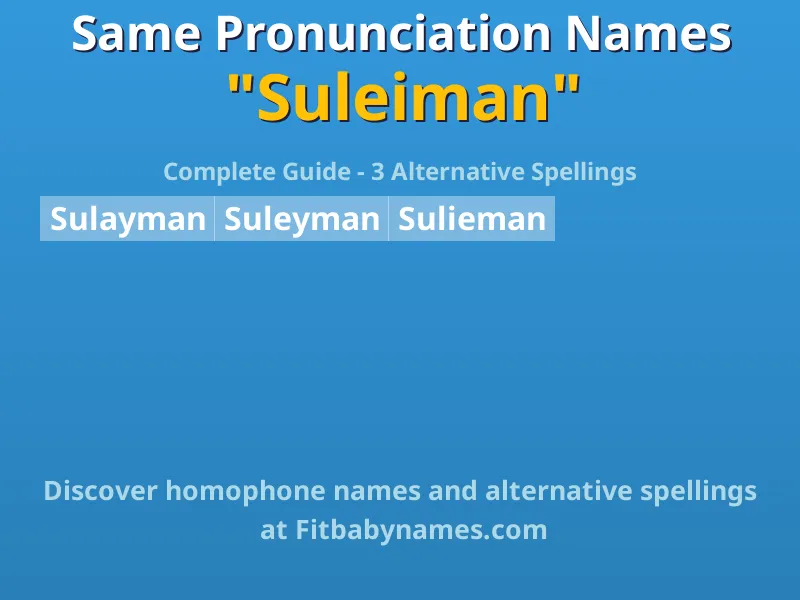 Infographic: Suleiman same pronunciation names, similar names, and homophone names