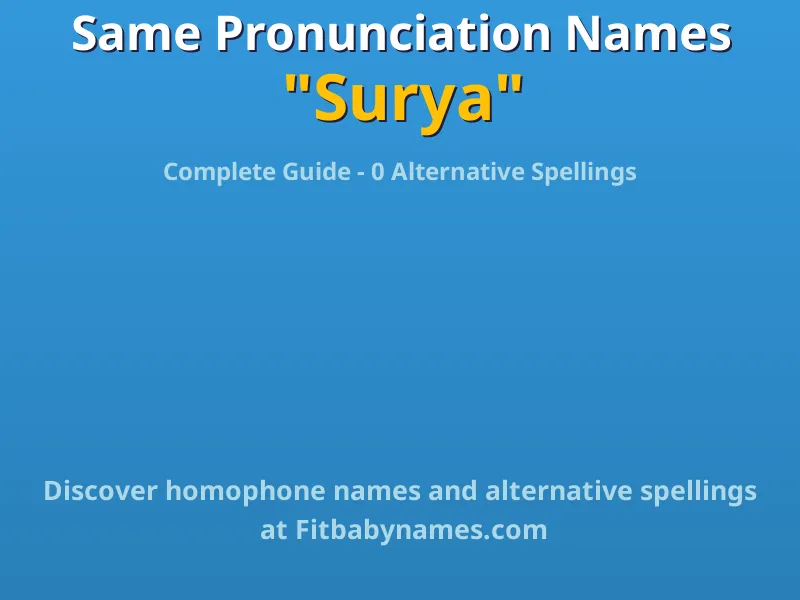 Infographic: Surya same pronunciation names, similar names, and homophone names