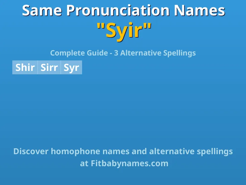 Infographic: Syir same pronunciation names, similar names, and homophone names