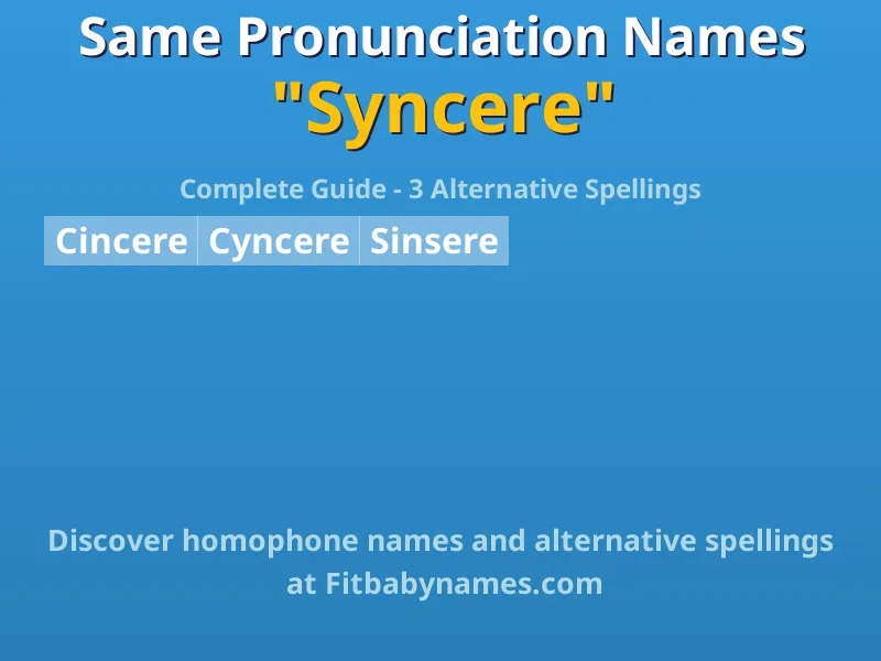 Infographic: Syncere same pronunciation names, similar names, and homophone names