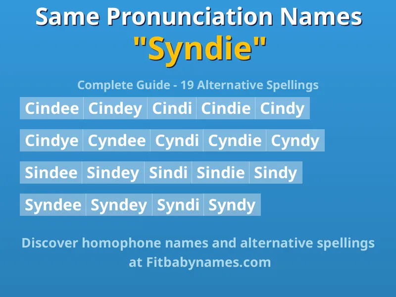 Infographic: Syndie same pronunciation names, similar names, and homophone names