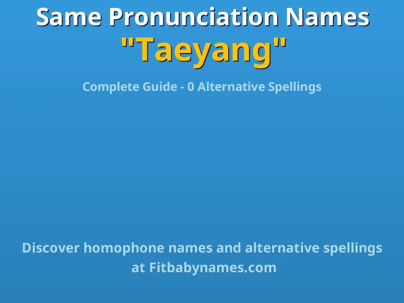 Infographic: Taeyang same pronunciation names, similar names, and homophone names