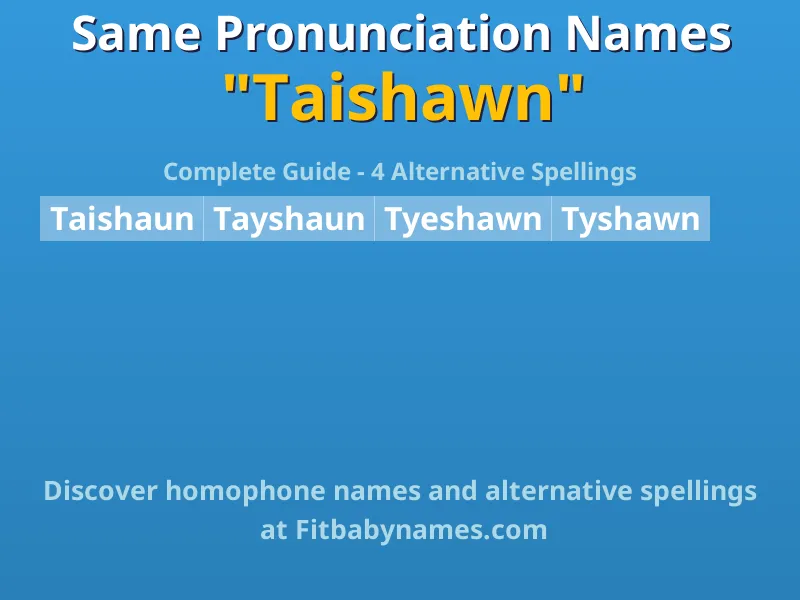 Infographic: Taishawn same pronunciation names, similar names, and homophone names