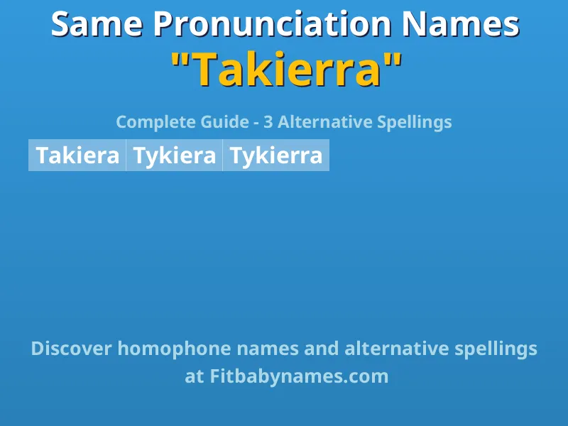 Infographic: Takierra same pronunciation names, similar names, and homophone names