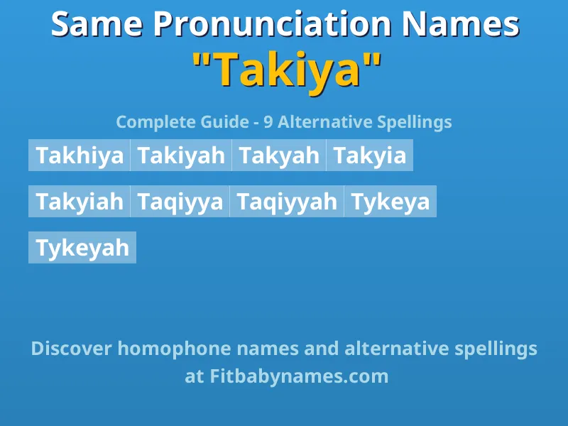Infographic: Takiya same pronunciation names, similar names, and homophone names