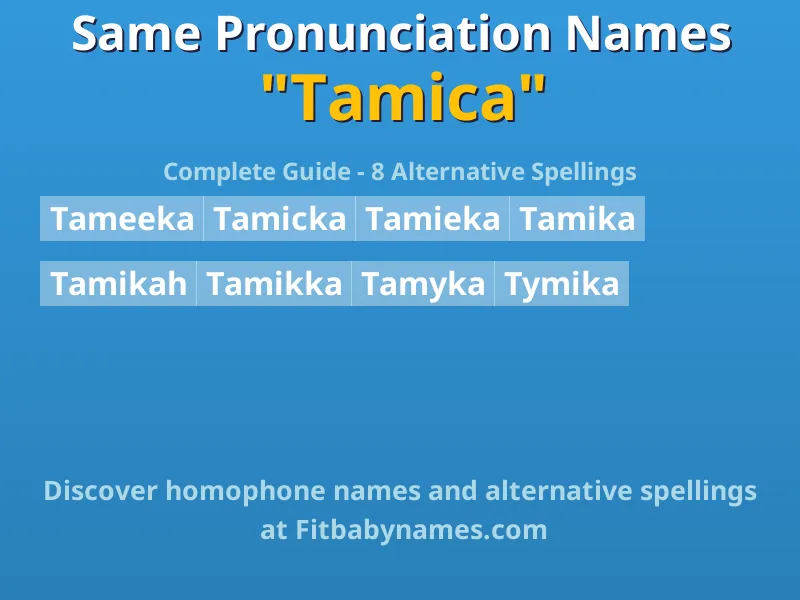 Infographic: Tamica same pronunciation names, similar names, and homophone names