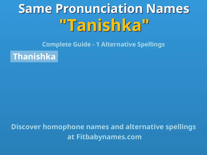 Infographic: Tanishka same pronunciation names, similar names, and homophone names