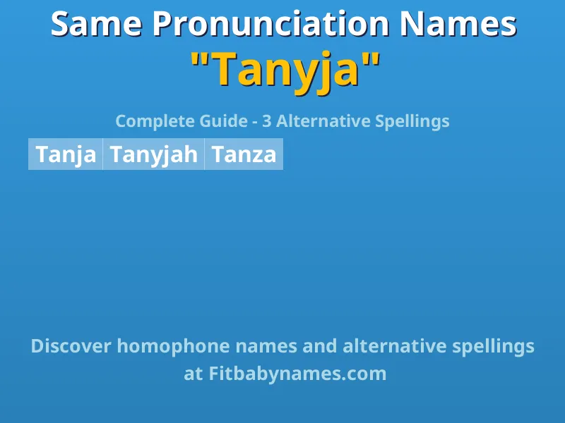 Infographic: Tanyja same pronunciation names, similar names, and homophone names