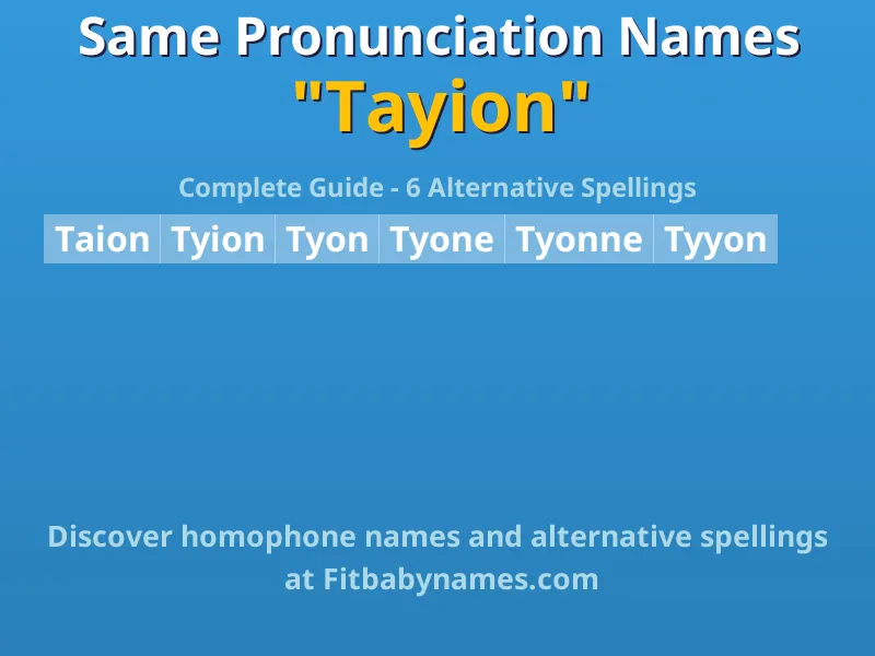 Infographic: Tayion same pronunciation names, similar names, and homophone names