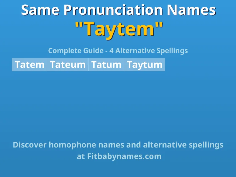 Infographic: Taytem same pronunciation names, similar names, and homophone names