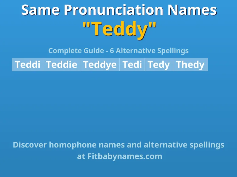 Infographic: Teddy same pronunciation names, similar names, and homophone names