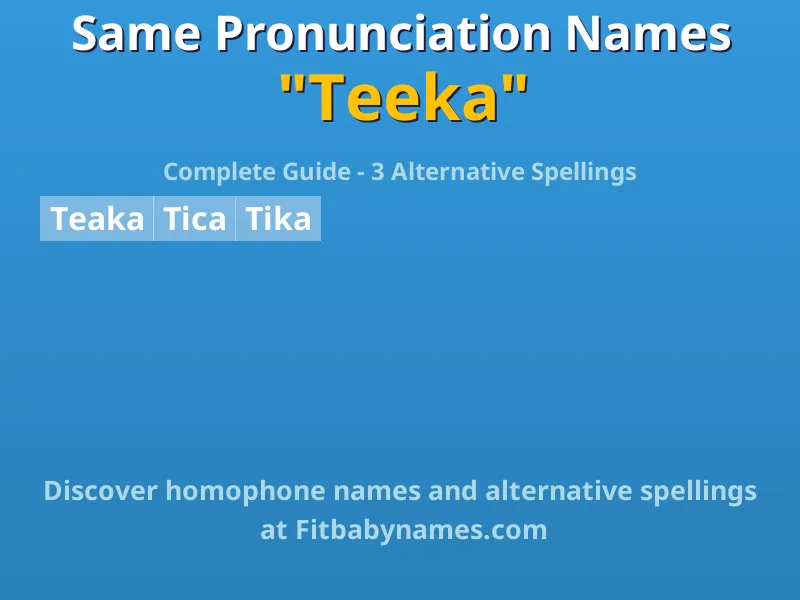 Infographic: Teeka same pronunciation names, similar names, and homophone names