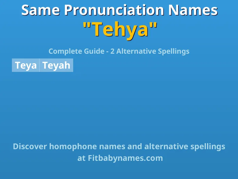 Infographic: Tehya same pronunciation names, similar names, and homophone names