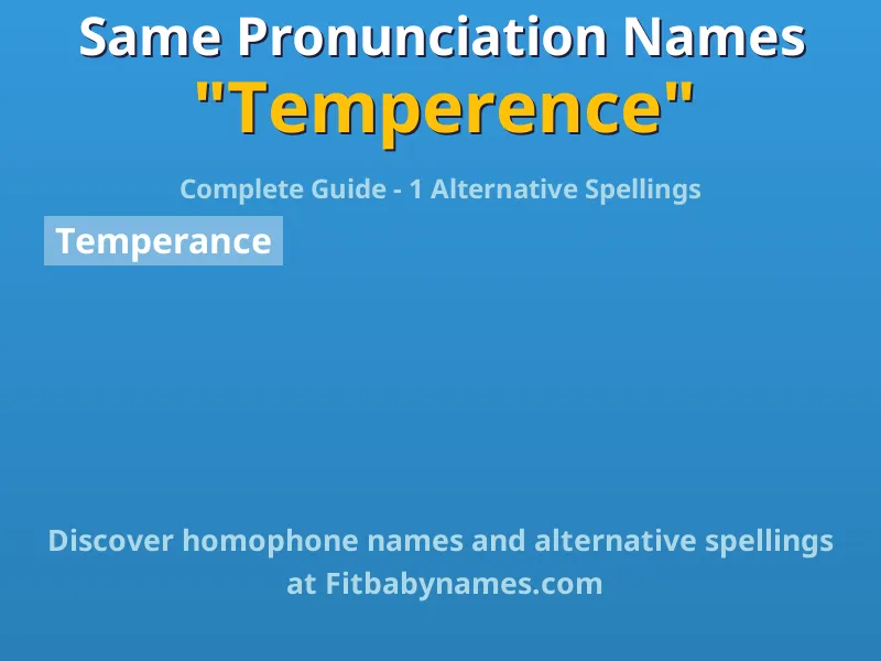 Infographic: Temperence same pronunciation names, similar names, and homophone names
