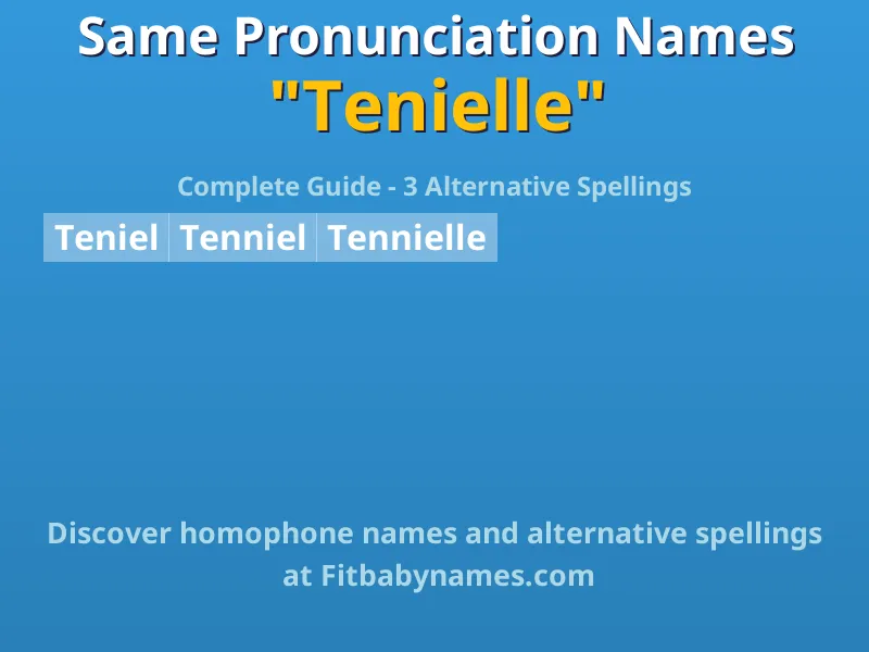 Infographic: Tenielle same pronunciation names, similar names, and homophone names