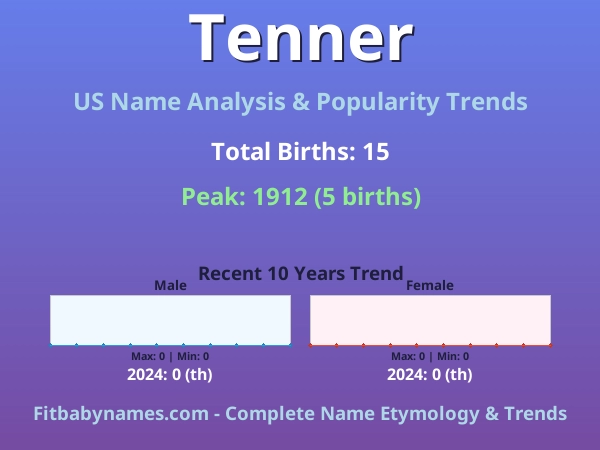 Infographic: Tenner name meaning, origin, and popularity trends in the United States (US baby name analysis chart)