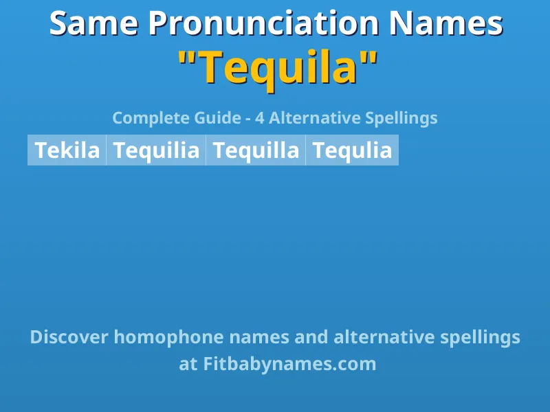 Infographic: Tequila same pronunciation names, similar names, and homophone names