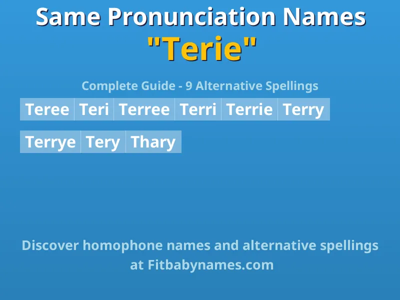 Infographic: Terie same pronunciation names, similar names, and homophone names