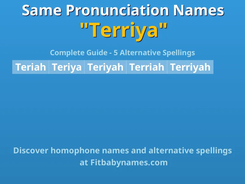 Infographic: Terriya same pronunciation names, similar names, and homophone names