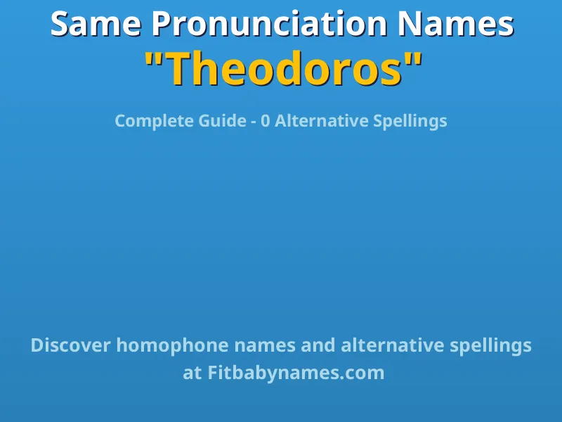 Infographic: Theodoros same pronunciation names, similar names, and homophone names