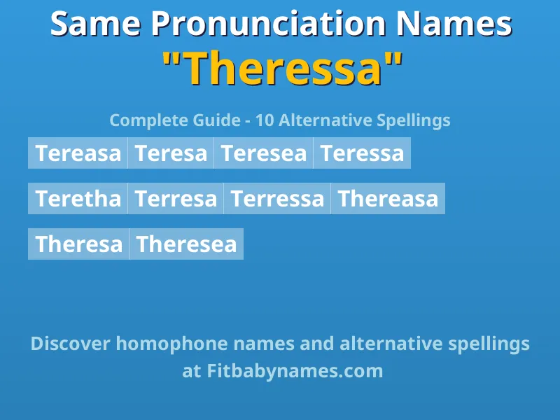 Infographic: Theressa same pronunciation names, similar names, and homophone names
