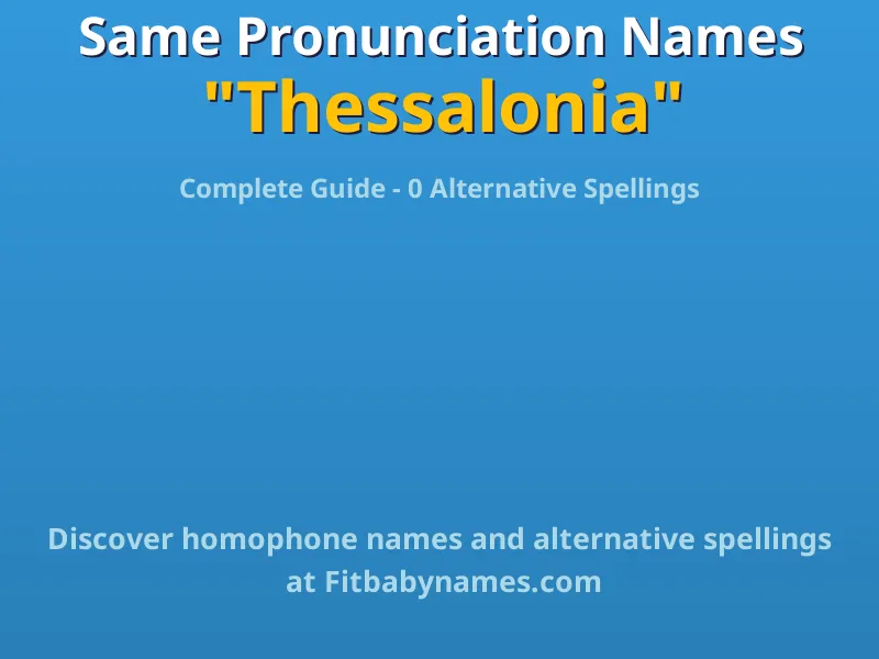 Infographic: Thessalonia same pronunciation names, similar names, and homophone names