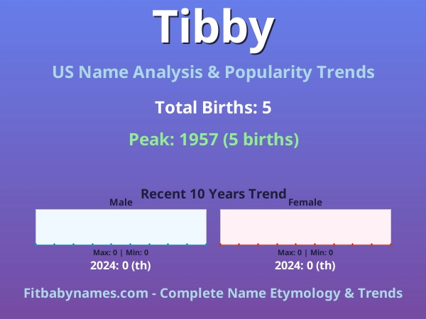 Infographic: Tibby name meaning, origin, and popularity trends in the United States (US baby name analysis chart)
