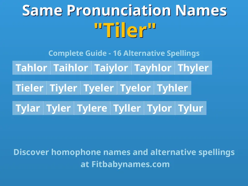 Infographic: Tiler same pronunciation names, similar names, and homophone names