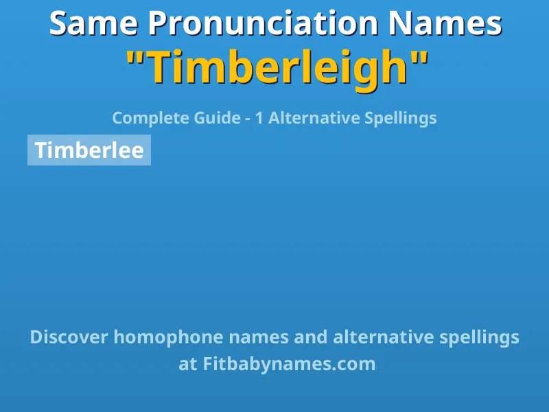 Infographic: Timberleigh same pronunciation names, similar names, and homophone names