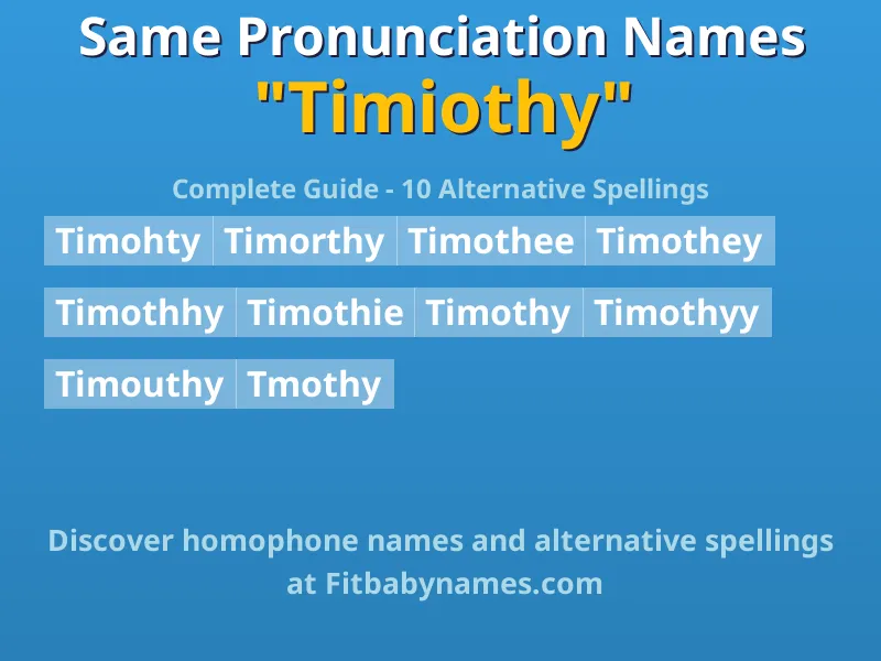 Infographic: Timiothy same pronunciation names, similar names, and homophone names