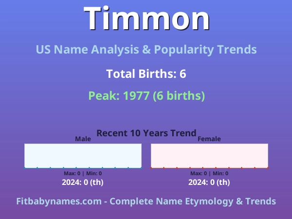 Infographic: Timmon name meaning, origin, and popularity trends in the United States (US baby name analysis chart)