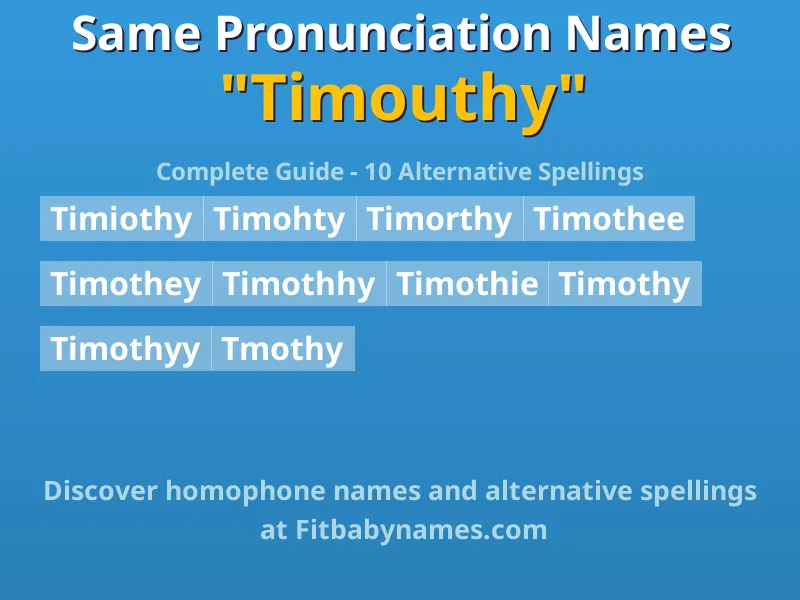 Infographic: Timouthy same pronunciation names, similar names, and homophone names