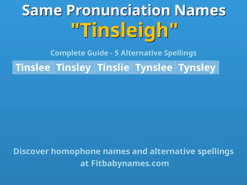 Infographic: Tinsleigh same pronunciation names, similar names, and homophone names