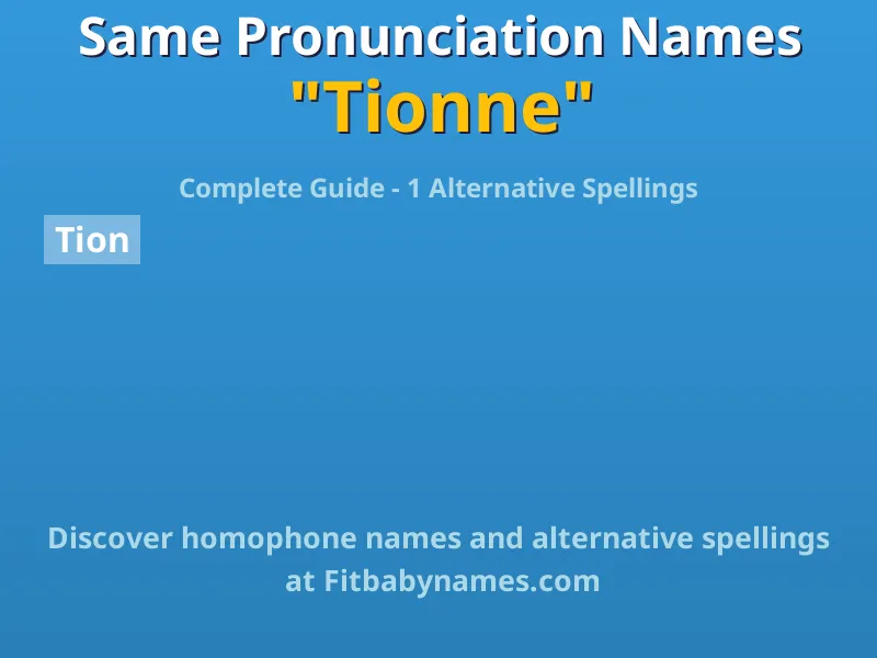 Infographic: Tionne same pronunciation names, similar names, and homophone names