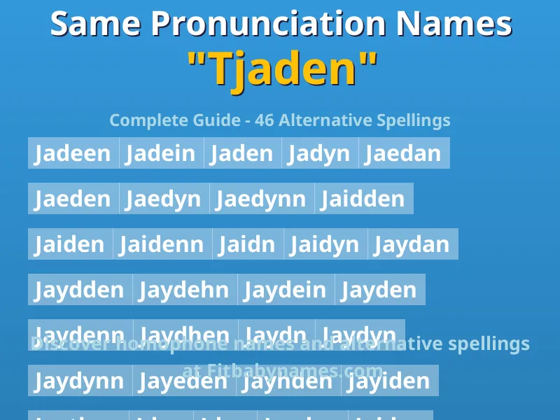 Infographic: Tjaden same pronunciation names, similar names, and homophone names
