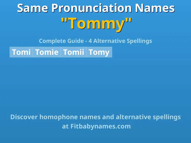 Infographic: Tommy same pronunciation names, similar names, and homophone names