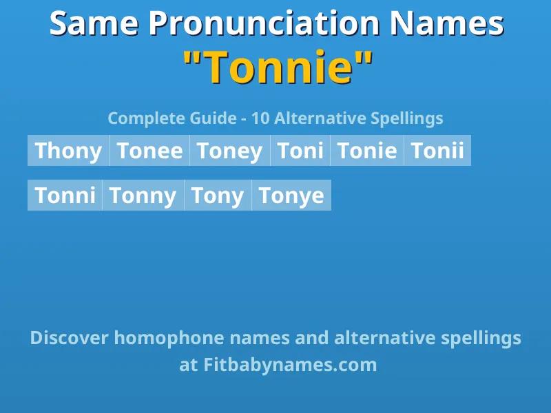 Infographic: Tonnie same pronunciation names, similar names, and homophone names