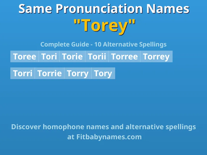 Infographic: Torey same pronunciation names, similar names, and homophone names