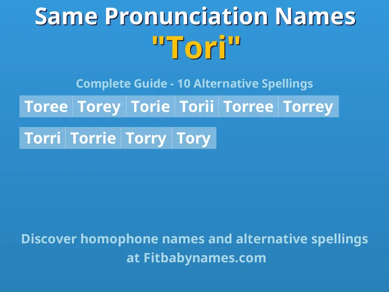 Infographic: Tori same pronunciation names, similar names, and homophone names