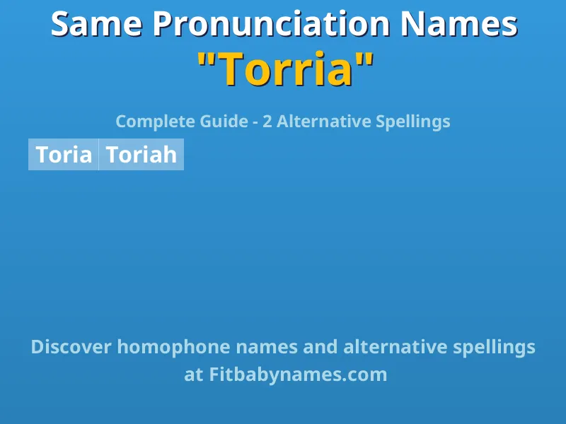 Infographic: Torria same pronunciation names, similar names, and homophone names