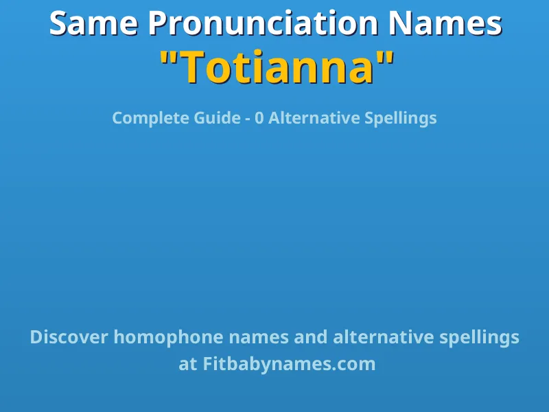 Infographic: Totianna same pronunciation names, similar names, and homophone names