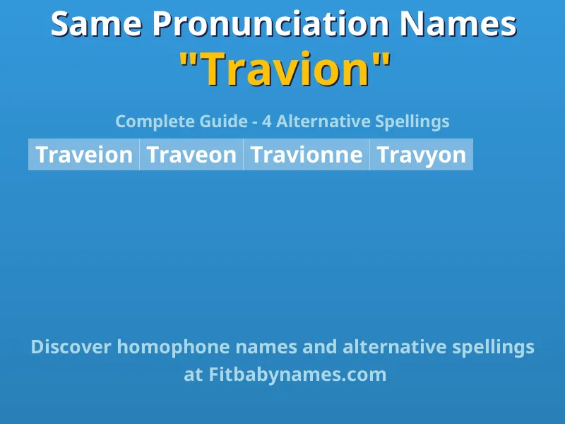 Infographic: Travion same pronunciation names, similar names, and homophone names