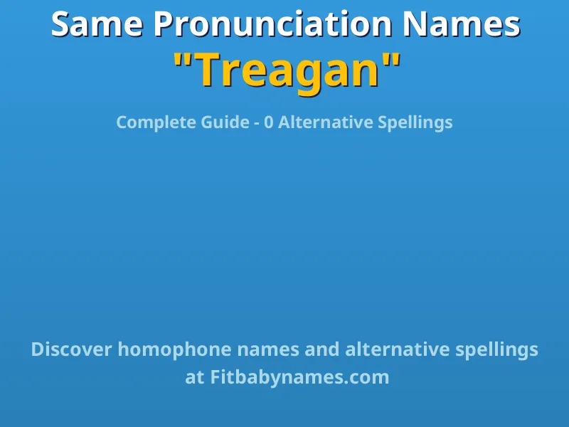 Infographic: Treagan same pronunciation names, similar names, and homophone names